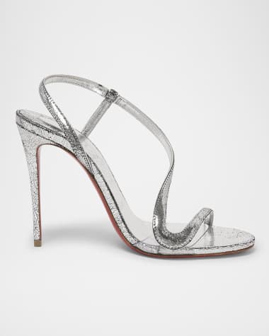 Christian Louboutin Rosalie Metallic Leather Strappy Sandals