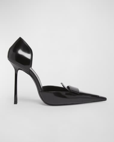 Saint Laurent Leather D'Orsay Loafer Pumps