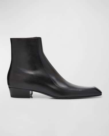 Saint Laurent Men's Augustin Leather Ankle Boots