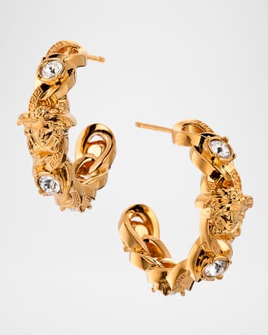 Versace Medusa Greca Chain Hoop Earrings
