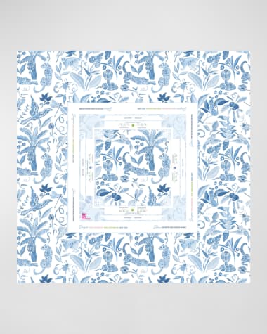 OH MY MAHJONG x Catherine Cartie Amazon Blue Instructional Mahjong Tablecloth, 56" Square