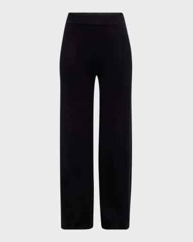 Neiman Marcus Cashmere Collection Cashmere Straight-Leg Knit Pants