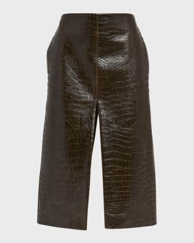 Stella McCartney Altermat Croc-Embossed Midi Skirt