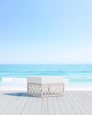 Azzurro Living Amelia Ottoman With Polar Cushion