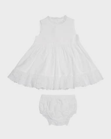 Tessa James Baby Girl's Caroline Eyelet Trim Dress W/ Bloomers, Size 3M-18M