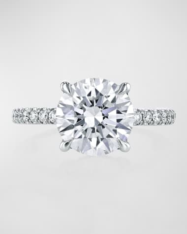 Neiman Marcus Diamonds Platinum Round Diamond Ring, 3.53tcw (Size 6.5)