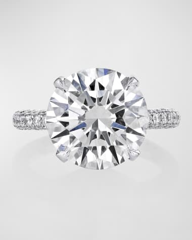 Neiman Marcus Diamonds Platinum Round Ring, 8.42tcw (Size 6.5)