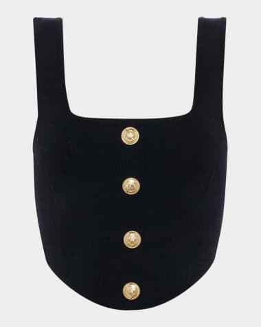 L'Agence Saga Square-Neck Corset Top