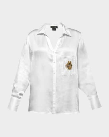 AS by DF Corazon Beaded Satin Blouse