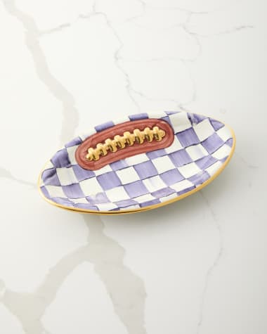 MacKenzie-Childs Plum Check Football Plate