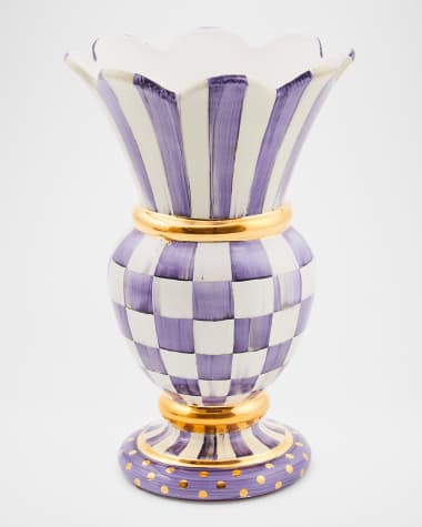 MacKenzie-Childs Plum Check Ceramic Great Vase