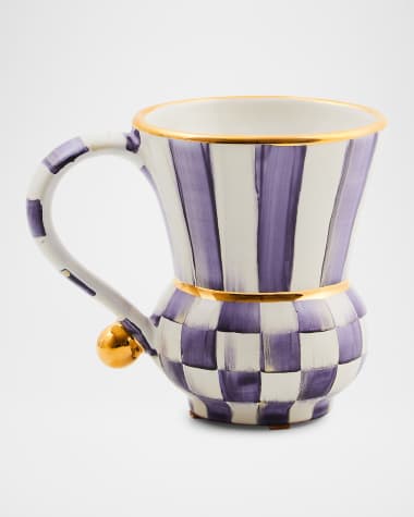 MacKenzie-Childs Plum Check Ceramic Mug