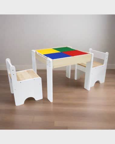 Teamson Kids Kids Multi-Activity Table W/ Reversible Tabletop & Chairs Set