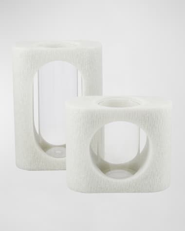 Arteriors Emilie Stone & Glass Vases, Set of 2