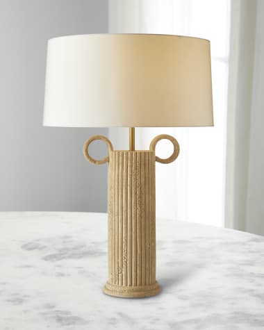 Arteriors Eros 30" Faux Travertine Table Lamp