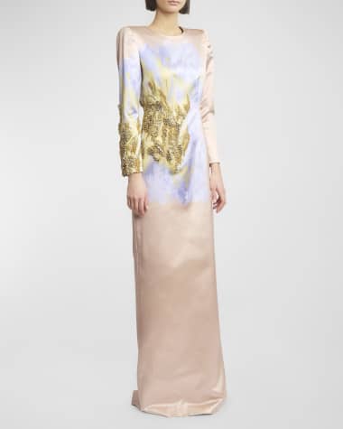 Dries Van Noten Dalista Paint Stroke Embellished Gown