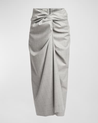 Dries Van Noten Sidras Twist-Front Midi Skirt