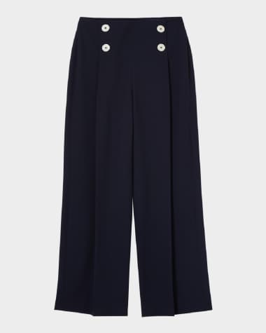 LK Bennett Parker Cropped Wide-Leg Sailor Trousers