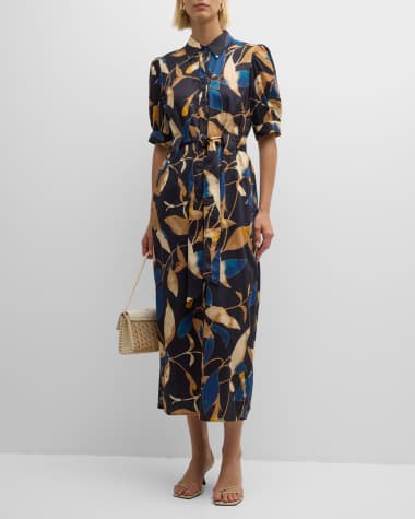 Finley Harper Floral-Print Column Midi Shirtdress