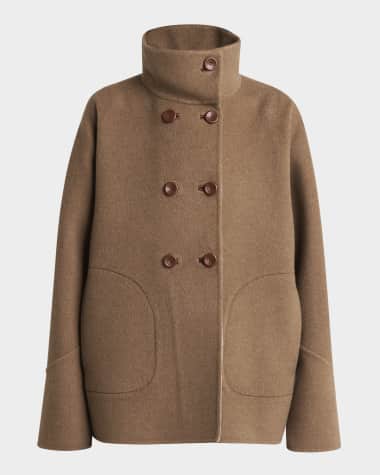 Loro Piana Camden Double-Breasted Cashmere Peacoat