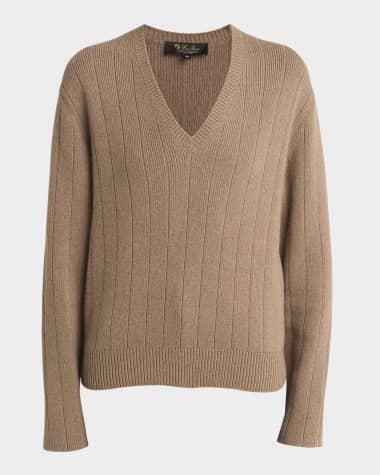 Loro Piana Cervatto V-Neck Baby Cashmere Sweater