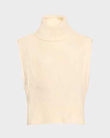 SIMKHAI Maple Wool & Cashmere Sleeveless Turtleneck Top