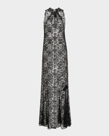 Saint Laurent Lace Sleeveless Maxi Dress