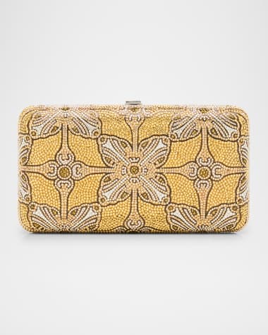 Judith Leiber Couture Rectangle Gilded Stamp Crystal Clutch Bag