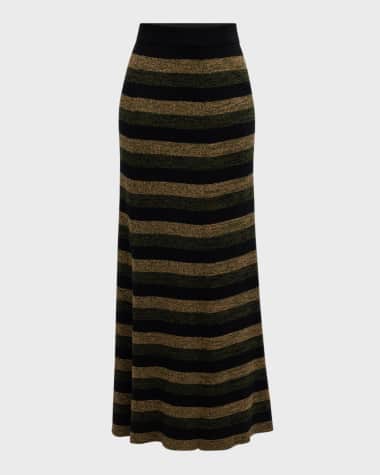 Ganni Stripe Merino Maxi Skirt