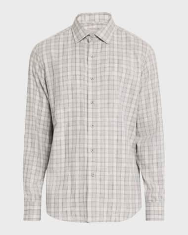 Neiman Marcus Men's Cotton and Cashmere Check Flannel Sport Shirt