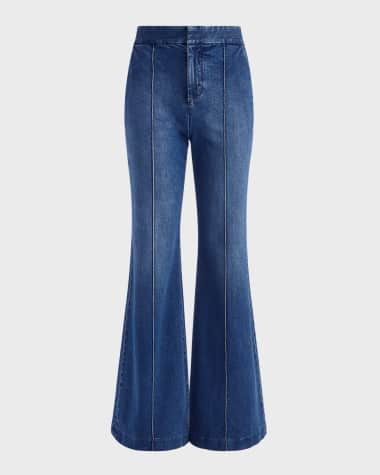 Alice + Olivia Dylan High Waisted Wide-Leg Jeans