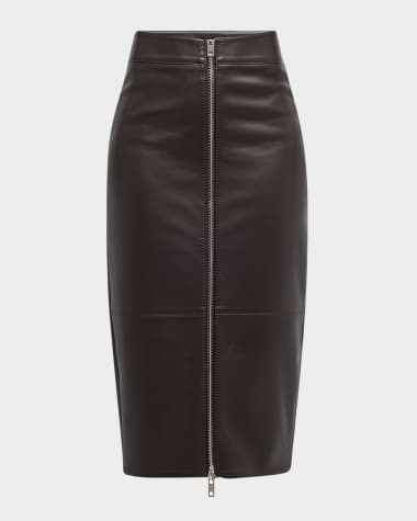 SER.O.YA Millicent Vegan Leather Midi Skirt