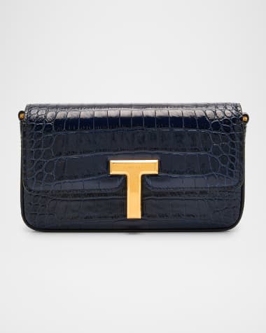 TOM FORD Wallis Stamped Crocodile Leather Mini Chain Shoulder Bag