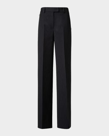 Akris Fior High-Rise Pinstripe Wide-Leg Pants