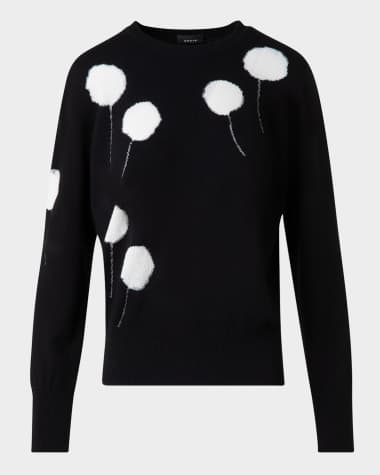 Akris Windflower Cashmere-Cotton Crewneck Sweater