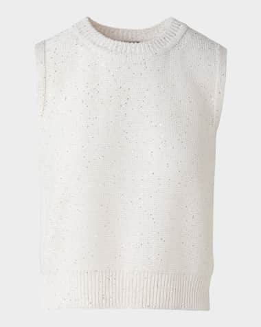 Akris Micro Sequined Knit Sleeveless Sweater