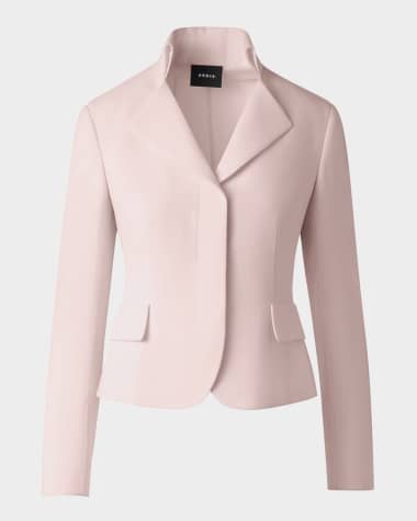 Akris Amber Short Wool Crepe Double-Face Jacket