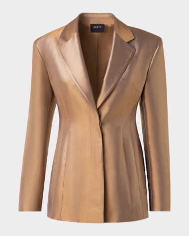 Akris Walker Metallic Single-Breasted Jacket
