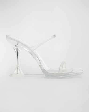 Amina Muaddi Brito Clear Mule Stiletto Sandals