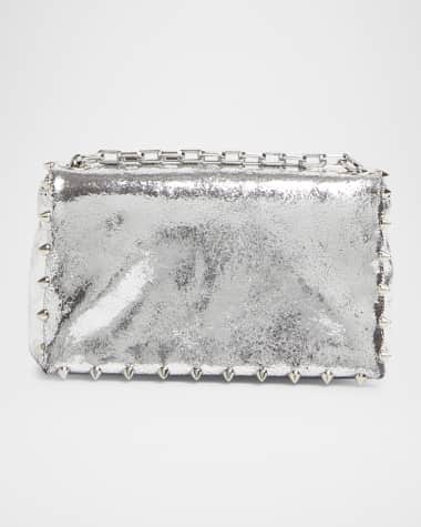Christian Louboutin Spike Metallic Leather Pouch Bag