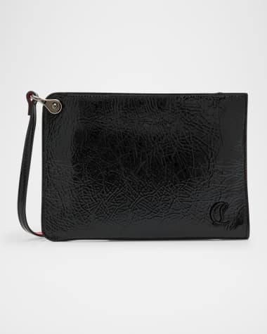 Christian Louboutin Loubi54 Flat Patent Leather Pouch Bag