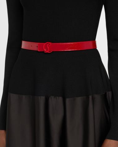 NWT Neiman Marcus Red Patton Leather Look Belt Red Women main image 2