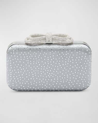 MACH & MACH Bow Strass Satin Clutch Bag