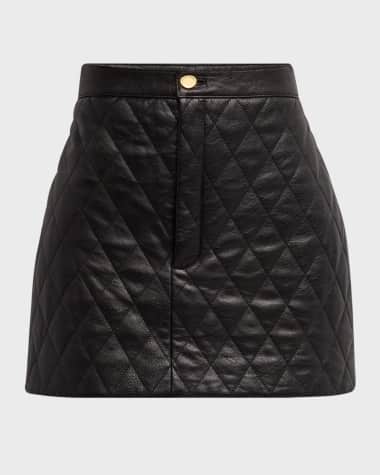 FRAME Quilted Leather Mini Skirt