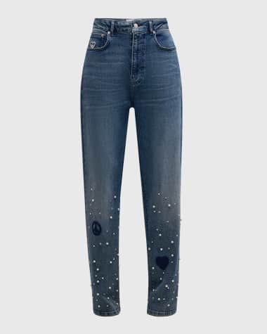 Moschino Jeans Pearl-Embellished Jeans
