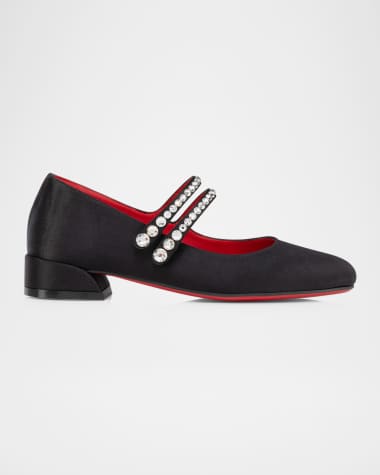 Christian Louboutin Girl's Jane Fille Strass Ballerina Flats, Toddlers/Kids
