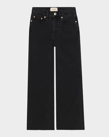 DL1961 Girl's Lily Wide Leg Raw Edge Jeans, Size 7-14