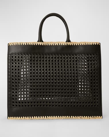 BTB Los Angeles Ellie Large Woven Leather Tote Bag