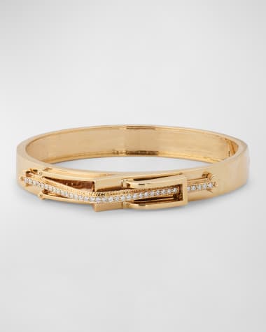 Siena Jewelry 14K Yellow Gold Diamond Buckle Bracelet, Medium
