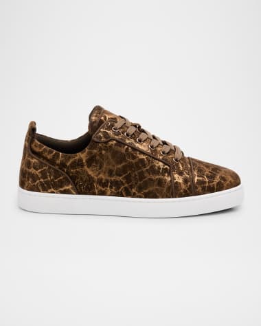 Christian Louboutin Men's Louis Junior Orlato Leather Low-Top Sneakers